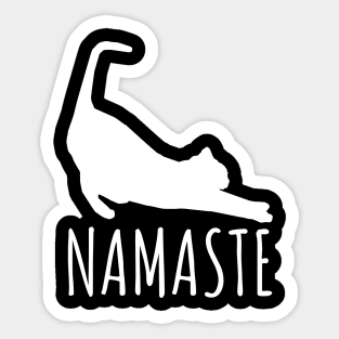 Namaste Stretching Cat Yoga Funny Yoga Tee Shirt Sticker